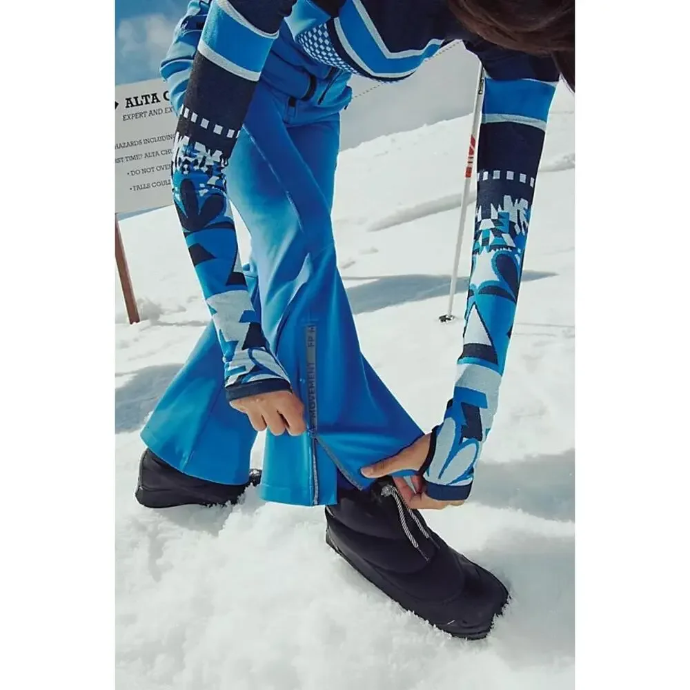 NWT Fp Movement Powder Vixen Softshell Bib Light Cobalt Sz XL Skiing Waterproof - Picture 4 of 12